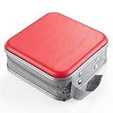 LIOVODE DVD Case, 48 Capacity CD Case Portable CD Case Holder Storage Hard Plastic DVD CD Wallet Holder Organizer for Car (Red) - Image 5