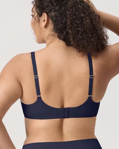 Image of DELIMIRA Women's Confishape Balconette Bra Supportive T Shirt Full Coverage Plus Size Bras Underwire Unlined