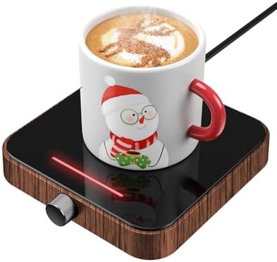 Maestri House Mug Warmer, Electric Coffee Cup Warmer for Desk with 3-Temp Settings,Auto Shut Off, Constant Temperature Heating for Beverage, Milk, Tea and Hot Chocolate at Home & Office (Wood Grain)