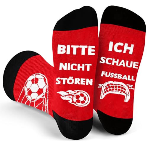 Trustnice Geschenke für Männer Fussball Fanartikel Lustige Socken mit Spruch Bitte Nicht Stören Ich Schaue Fußball - Fussball Geschenke Jungen Kinder Damen Herren Geburtstagsgeschenk Fussball Socken