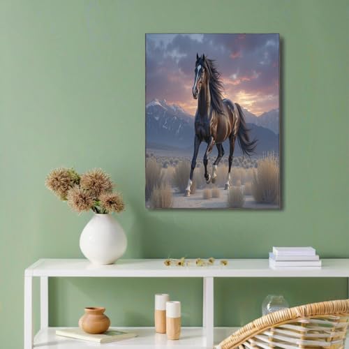 GUCSMN Pósteres en Lienzo Caballo Marrón Del Desierto, Cuadros de Pared Animales Realistas, Pósteres de Pared, Decoración para Salón Dormitorio, Impresiones Artísticas Sin Marco (30x40cm)