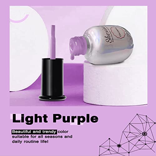 Skexiod Gel Nail Polish, 15Ml Light Purple Uv Gel Nail Polish Soak Off Pure Color Nail Gel Polish For Nail Art Starter Manicure Diy At Home Or Professional Salon, 0.5Oz #TOP2