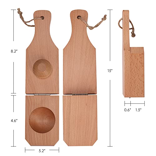 YORSEEK Wooden Tostonera Toston Maker for Stuffing Tostones Tostonera Plantain Solid Wood Masher Plantain Press Smasher 2" Cup Deep plantain baskets Maker