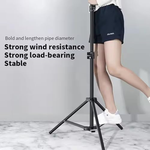 Image of Elfora 7 feet Lightweight Tripod Stand with Mobile Phone Holder | Landscape Mode Only | Portable and Sturdy for Stable Photos & Videos | Compatible for Mobiles, Lights, Reflectors and Cameras(Black)