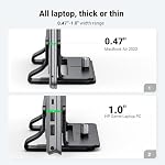 UGREEN Vertical Laptop Stand Holder Mount for Desk, Riser Adjustable Aluminum Compatible with MacBook Pro Air, Ideapad, Surface Book, Chromebook Up to 15.6inch, Black