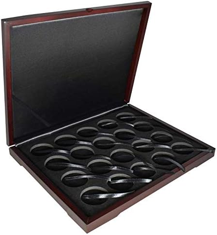 Guardhouse Wood Capsule Display Boxes 20 Coin Large/Air Tite T / 44.5mm, Mahogany Hardtop