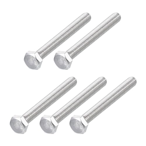 Image of METALLIXITY Hex Bolts (M6-1x55mm) 5Pcs, 304 Stainless Steel Coarse Fully Threaded Hex Head Screw Bolt Machine Screws - for Furniture Repair, Silver