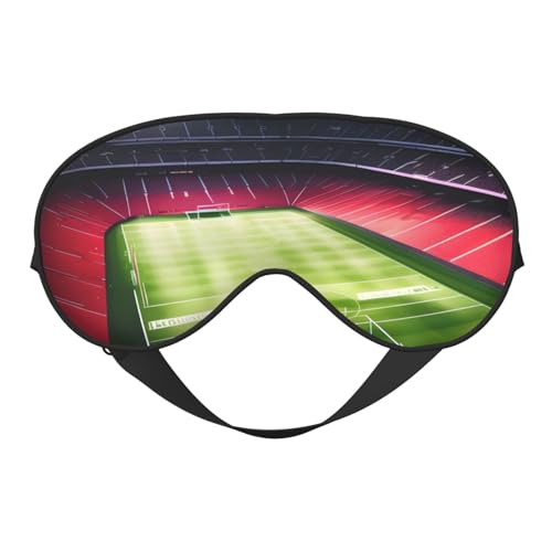 Máscara de ojos con diseño de estadio de fútbol satdium con luz de campo para viajes, oficina, avión, sueño, con correa ajustable
