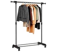 edihome, Kleiderständer, Kleiderständer, Kleiderschrank, robust, aus Metall und tragbar, mit Rädern
