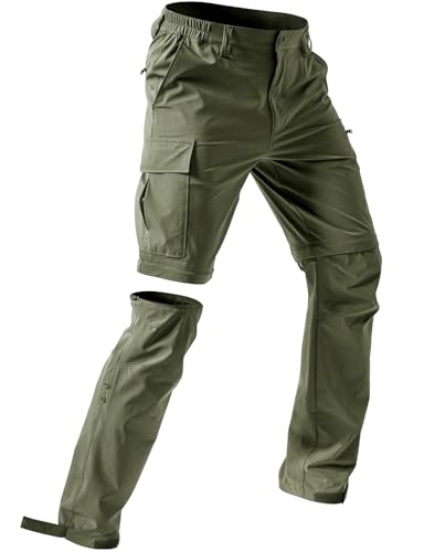 Moosehill Men's-Hiking-Pants Convertible Quick-Dry Water-Resistant Lightweight Zip-Off Outdoor for Hunting,