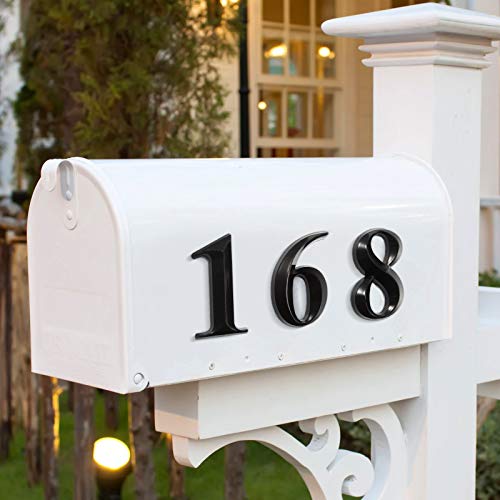 3D Mailbox Numbers 0-9 Self-Adhesive 2 Inch Address Number Stickers Door House Numbers Style Street Mailbox Sign For Apartment Home Office (Black,10 Pieces) #TOP3