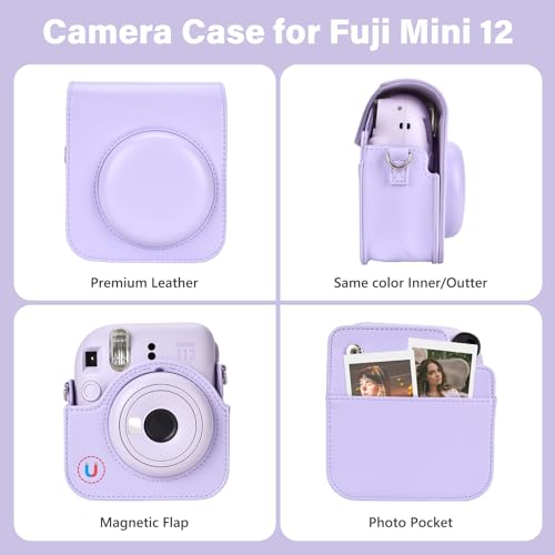 HIYQIN Capa para câmera 8 em 1 e acessórios compatíveis com Fujifilm Instax Mini 12, Mini 12 capa/ál