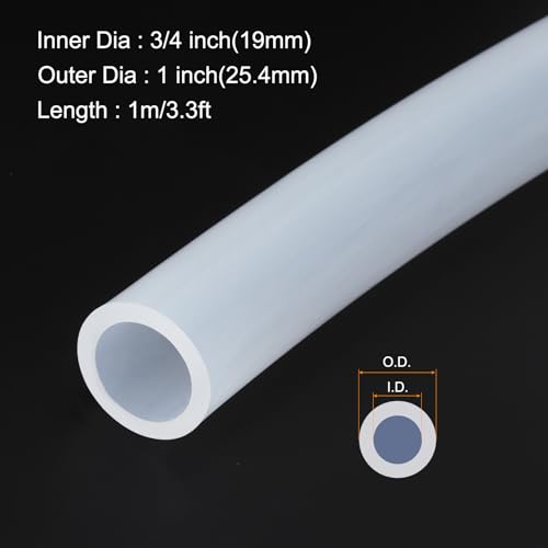 Image of 3.3ft 3 /4 inch ID x 1 inch OD Silicone Tubing Clear Industrial Plastic Tubing Pure Silicone Hoses for Pump Siphoning Draining Irrigation Brewing