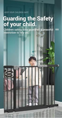 Image of StarAndDaisy Baby Safety Gate for Kids /Gate for Stairs Kids Safety with Two Way Auto Close, No Drill Required Retractable Staircase Gate Baby Safety with Adjustable Linkage Lock.