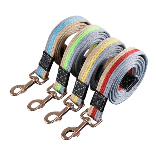 Corde de traction chien en nylon jaune à sangle large ultra résistante - 5