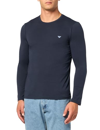 Emporio Armani Pure Cotton T-Shirt Hombre, Azul (Marine), XL