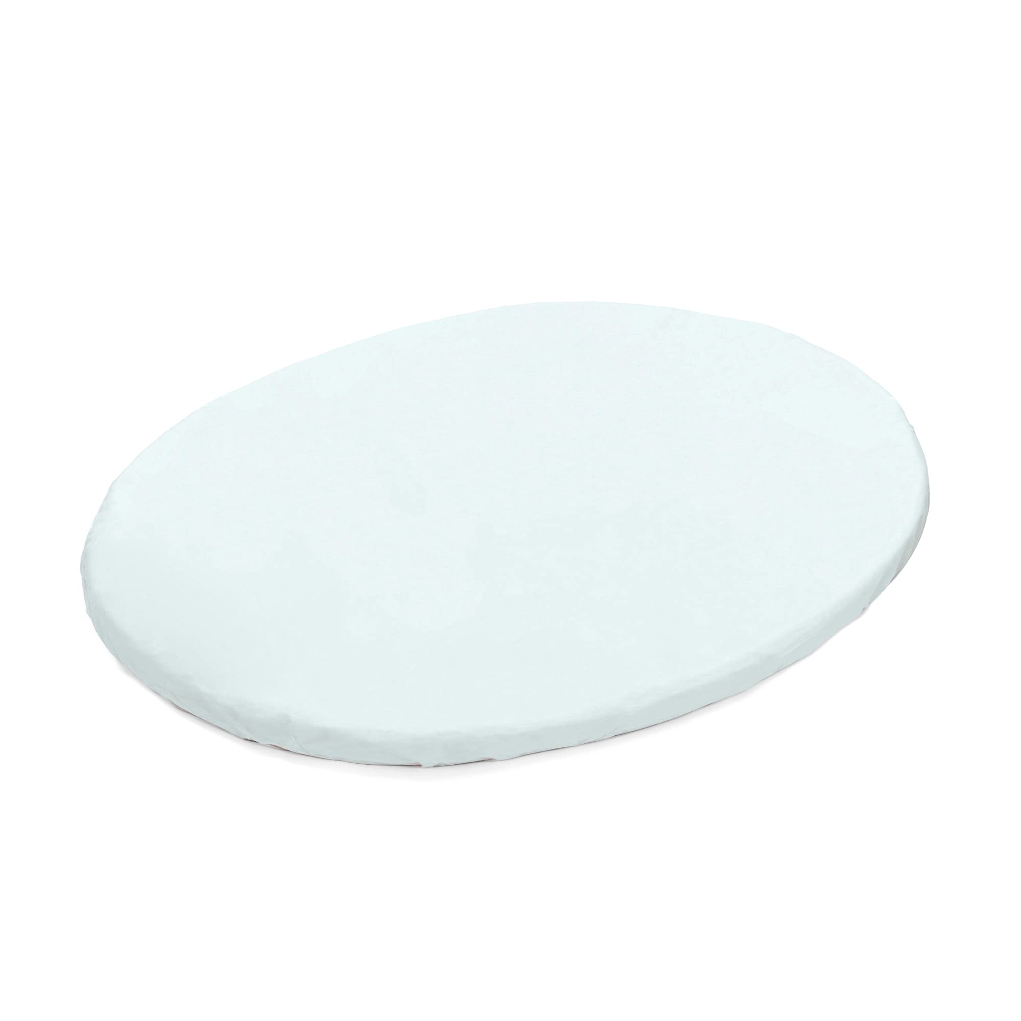 Stokke Sleepi Mini Fitted Sheet V2, Powder Blue - Compatible with Sleepi Mini V3-100% Fine Cotton Percale - Safe, Stylish & Washable