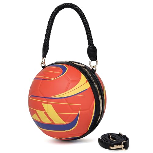 Image of Women Unique Novelty Football Purse, Ball Shaped Handbag Crossbody Shoulder Bag | Rugby
