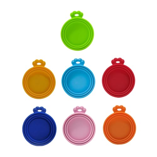 BESPORTBLE Wet Cat Food Can Covers Lids 7pcs Silicone Pet Food Covers Sealing Dishwasher Safe Pet Supply