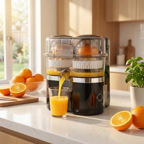 Casativo Kabelloser Akku Doppel-Entsafter 120W: Mobile USB-C Saftpresse & Zitruspresse | Effizient & Kompakt für frische Säfte & Smoothies To Go