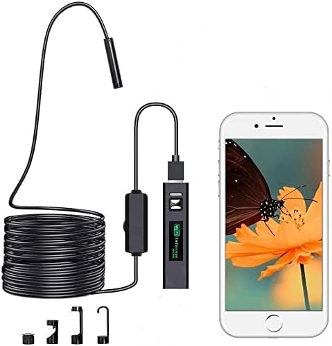 Duang Endoscope Inspection Camera,Wireless Inspection Camera WiFi Endoscope,1200P USB Borescope Waterproof IP68 with 5M(16.4FT) Semi-rigid Cable,Compatible with IOS, Android, Windows,Mac