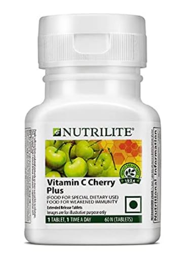 Amwy NUTRILITE Vitamin C Cherry Plus,Pack of 60 tablets