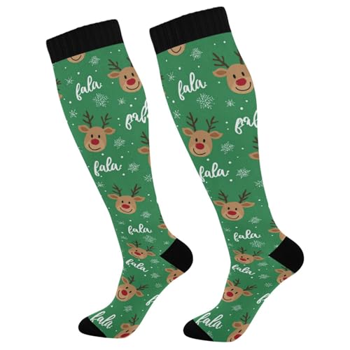 Image of SHJI Compression Socks for Women Sock Men Knee High Stockings for Running Athletic Hiking Cycling