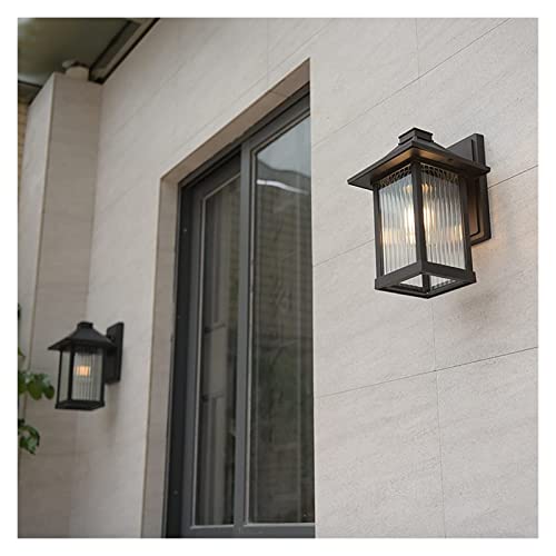 Lanterne extérieure E27 applique murale jardin étanche noire 33cm - 3