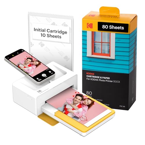 KODAK Dock Plus Navidad Regalos 4PASS Impresora de Fotos Instantánea (10x15cm) + Pack con 90 Hojas