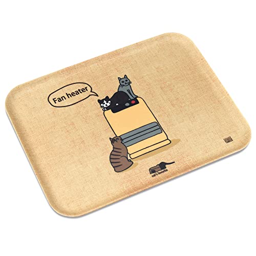 スタジオトロッコ ネコダラ トレイ サイズM角 (ファンヒーター大集合) トレー お盆 ねこ ネコ 猫 ねこだらけ ねこまみれ 食洗機対応 電子レンジ対応 四角 長方形 ランチョンマット 日本製