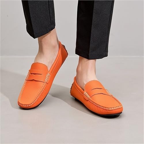 Mens Nubuck Leather Driving Comfortable Outdoor Casual Loafers Slip On Round Toe Flat Heel Flexible Shoes4