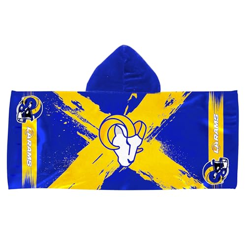 Northwest Los Angeles Rams NFL Cross Out Youth Hooded Micro Fiber Towel 22 x 51 Inches