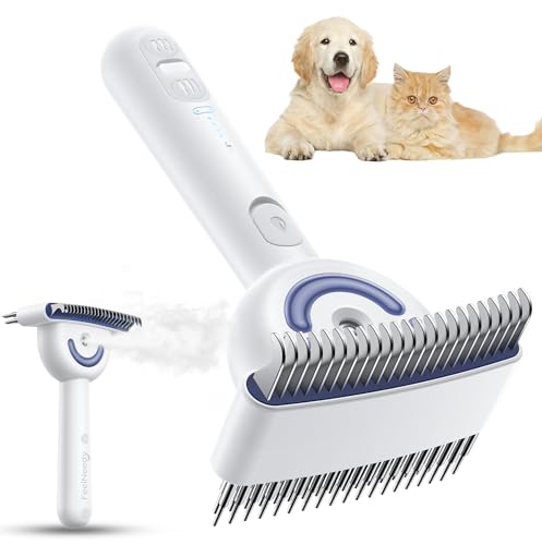 FEELNEEDY Spazzola per Cani, Spazzola a Vapore per Cani, Pettine per Gatti, Vapore a Doppia Faccia, 23+35 Spazzole per Toelettatura e Districatura dei Nodi per Gatto Cane a Pelo Corto e Lungo
