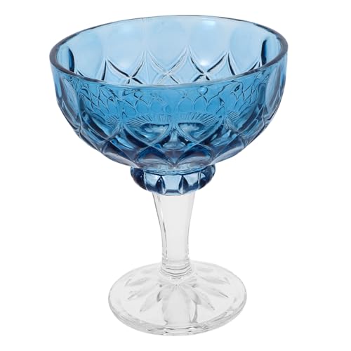 COLLBATH Vintage Glass Dessert Bowl Clear Glass Sundae Cup Elegant Ice Cream Serving Bowl for Fruit Salad Pudding and Snacks for Parties and Gatherings