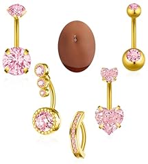 Gold Plated Pink Classic Belly Button Rings