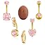 Gold Plated Pink Classic Belly Button Rings