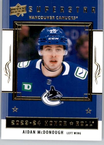 2023-24 Upper Deck Series Two Honor Roll #HR53 Aidan McDonough Vancouver Canucks Official NHL Hockey Card in Raw (NM or Better) Condition