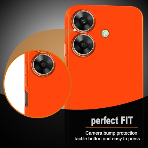 Image of Back Cover for Realme C61 4G / Narzo N61 4G | Full Camera Protection | Premium Liquid Silicon Case | Flexible Bumper Case for Realme C61 4G / Narzo N61 4G (Orange)