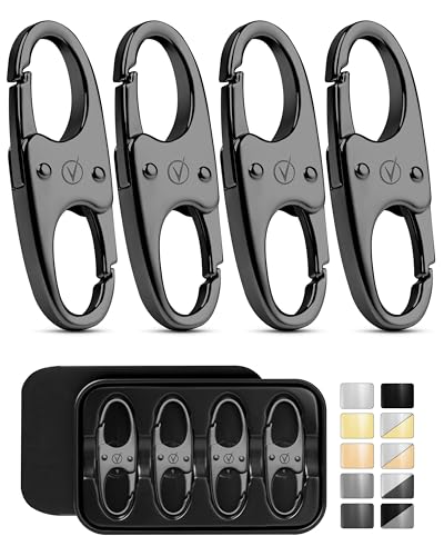 Vantamo Premium 4 Zipper Clips Anti Theft for Backpack Luggage & Purse Pull Replacement Zipper Locks Purse Clip for Travel