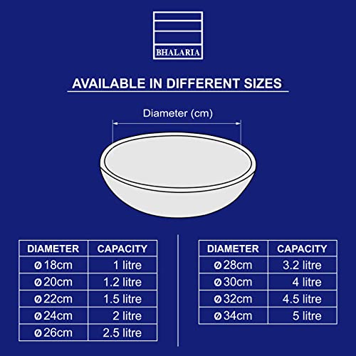 Image of Bhalaria Triply Stainless Steel Tasla 26cm 3.5 Litre | Induction Base Heavy Bottom Patila Tope Bhagona | Food Grade Deep Cooking Vessel for Dal & Curry | Gas Compatible | Dishwasher Safe