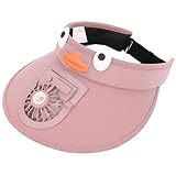 UxicRuya Kids Fan Visor Hut leer für Jungen und Mädchen Kinder Berufung Tour Fischen, Rosa