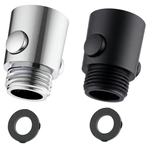 JIRVEX Lot de 2 stop douche, une finition noire mate et une finition chromée, avec économiseur d'eau pour douche et minuteur douche.