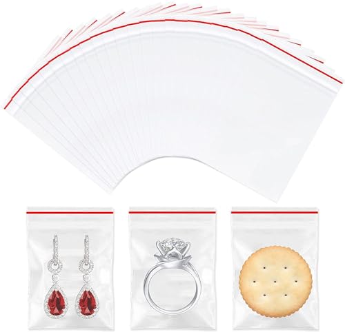 Image of Success Stationery Zip Lock Bags 2 inchx3 inch 300 Pcs - Reusable Transparent Ziplock Pouch for Medicine, Jewellery, Earrings, Pills & Coins - Thick Resealable Zipper Cover