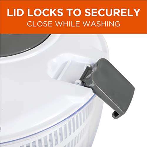 Commercial Chef Salad Spinner With Salad Serving Bowl, Wash Vegetables Like Romaine Lettuce, Yellow Tomatoes, And More, Salad Spinner Kitchen With Lock Top And Salad Bowl For Serving #TOP2