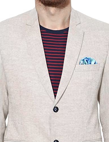 Men's Dusty Blue Casual Sport Coat Cotton Linen Blazer Jacket Slim Fit Two Buttons Balzer Jacket Xxl #TOP1