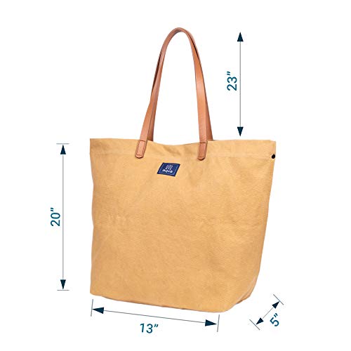 Image of AQVA Cotton Thick Canvas Tote Bag for Women (17.5 inchx13 inchx6 inch) | Trendy Stylish Multipurpose Handbag with Inside Pockets and Zipper | Shoulder Bag for Shopping, Beach, Travel and Work