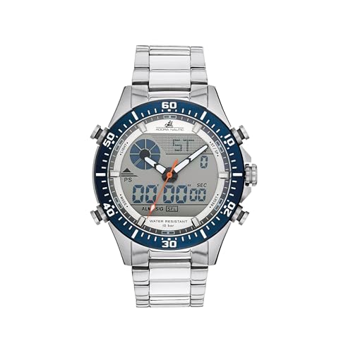 Adora Nautic AN2319 Herren Chronograph 44 mm Edelstahl Armbanduhr Analog & Digital 10 bar wasserdicht
