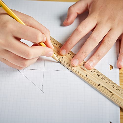fiskars wood ruler - 1234 straight edge ruler for kids - back to school supplies for students