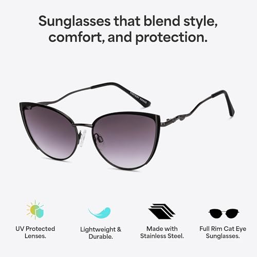 Image of Vincent Chase By Lenskart | Full Rim Cateye | Fashion Essentials | Branded and Stylish Sunglasses | 100% Uv Protected | Women | Large | Vc S15795