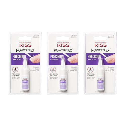 Kiss Powerflex Precision Nail Glue 0.10 Ounce (Pack of 3)
